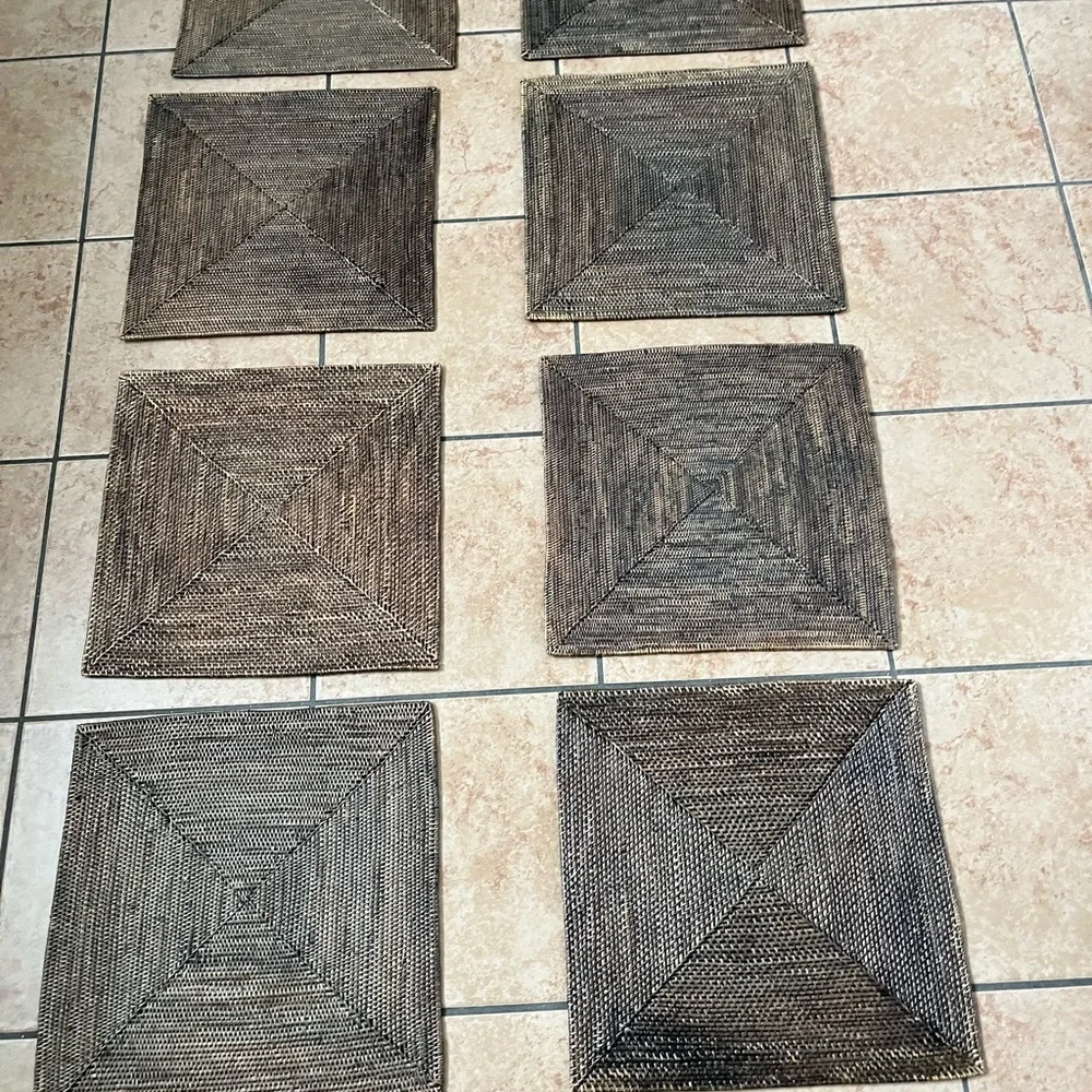 Elegant Brown Woven Placemats Set of 8
